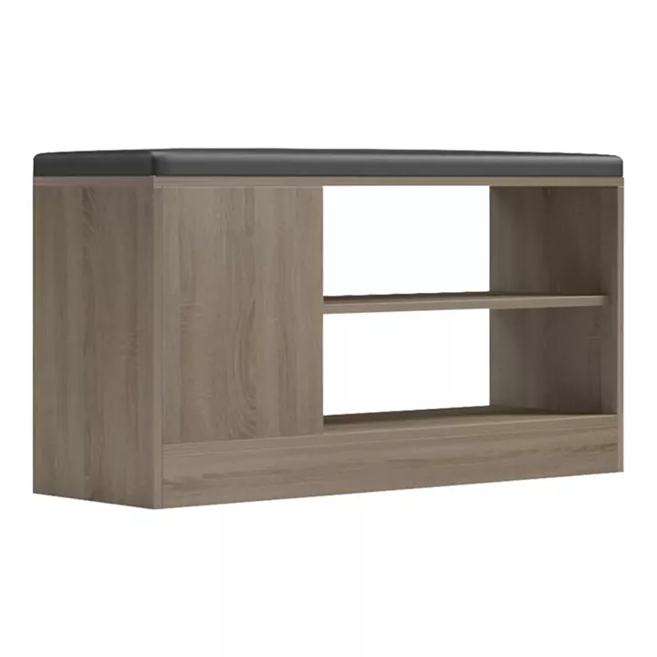 Shoe cabinet-stool Deboule pakoworld for 8 shoe pairs in sonoma-black color 90x30x46cm