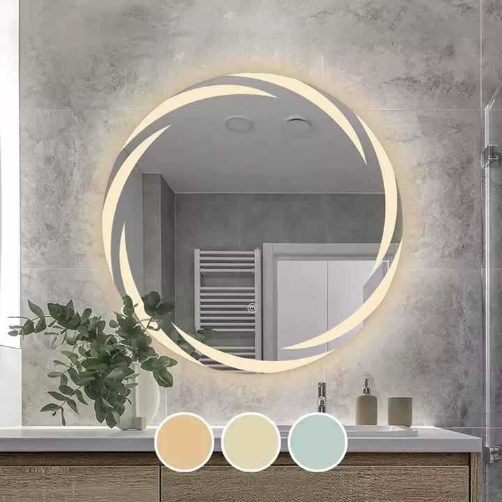 LED-1 Καθρέπτης Τοίχου - Φωτιζόμενος - Αφής, με 3 επιλογές εναλλαγής χρωμάτων