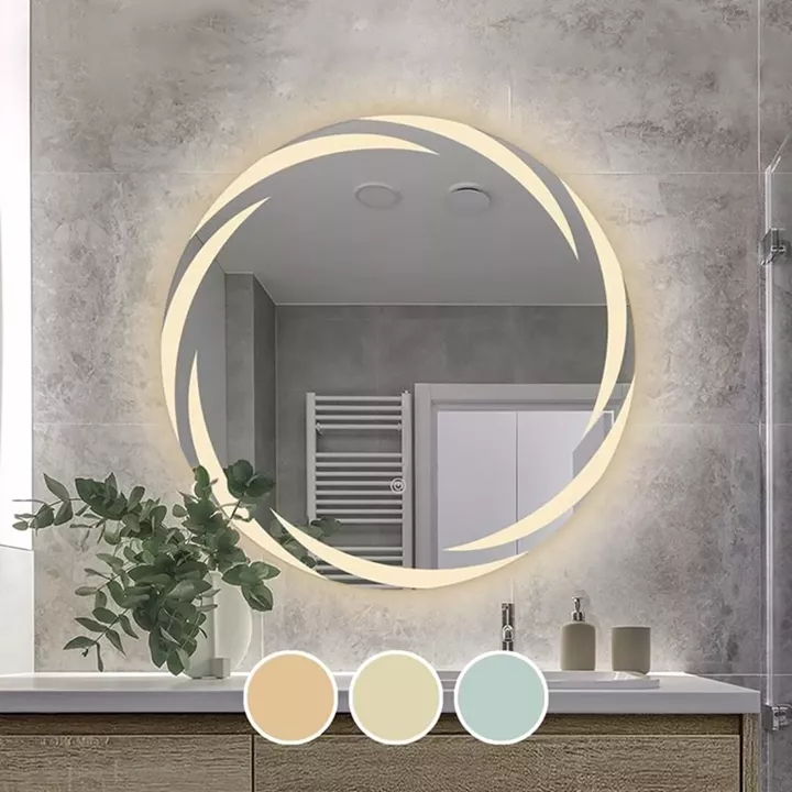 LED-1 Καθρέπτης Τοίχου - Φωτιζόμενος - Αφής, με 3 επιλογές εναλλαγής χρωμάτων