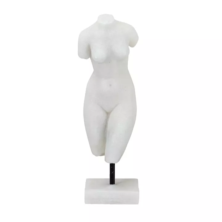 Artekko Figurine Λευκό Επιτραπέζιο Διακοσμητικό Ρητίνης με Γυναικεία Φιγούρα (12x13.2x36.3)cm