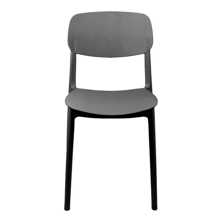 Stackable Berdian pakoworld pp chair in dark grey color 38x49x79cm