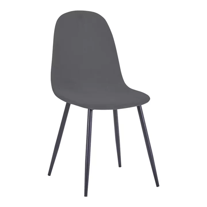 Bella-Balou dining table pakoworld set of 5 pcs MDF black-anthracite velvet D100x73cm