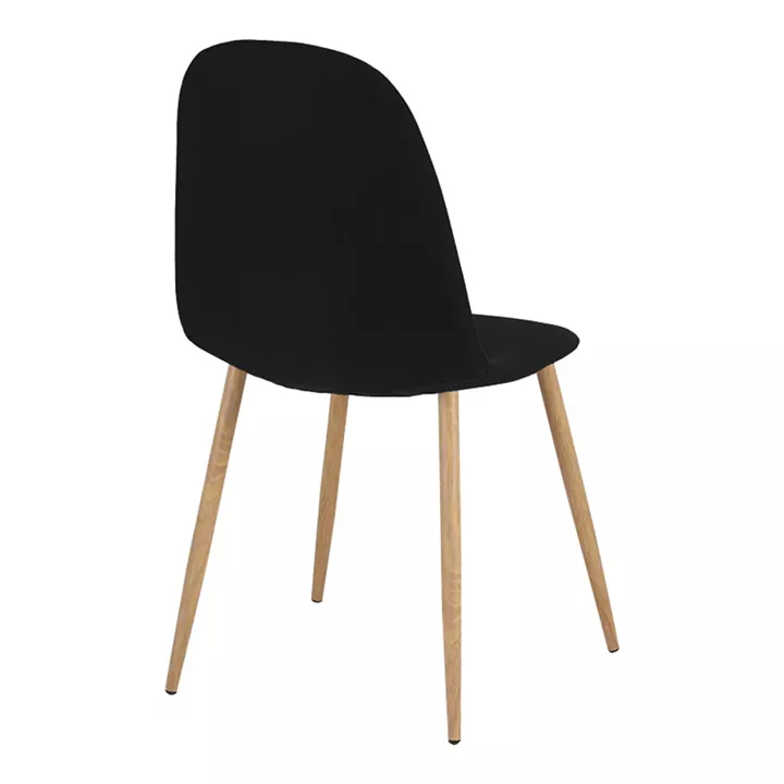 Bella-Balou dining table pakoworld set of 5 pcs MDF black-black fabric D120x73cm