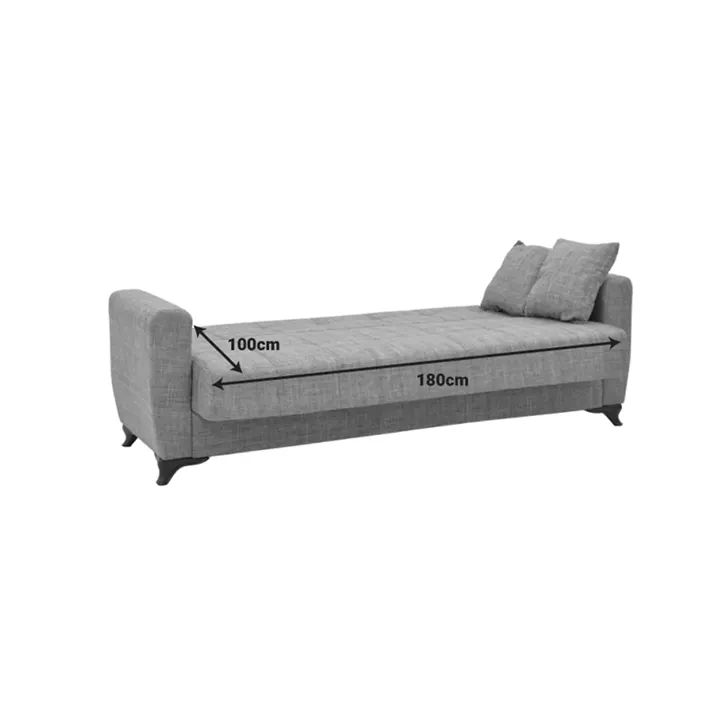 Modesto pakoworld three-seater sofa-bed with storage space cream fabric 215x85x80cm