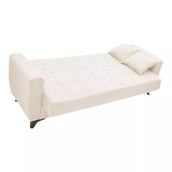 Modesto pakoworld three-seater sofa-bed with storage space cream fabric 215x85x80cm