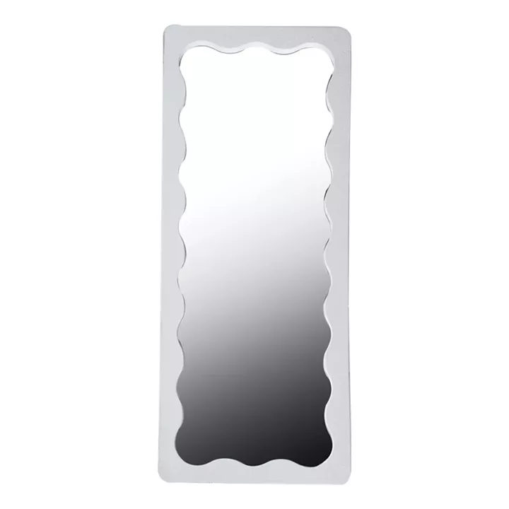 Mirror Werdy Inart wood in white color 65x2.4x170cm