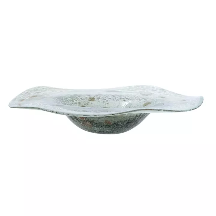 Artekko Twilight Γκρι Γυάλινη Διακοσμητική Πιατέλα (35x35x7.5)cm