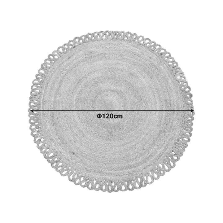 Prejo Inart jute rug in natural shade D120x1cm