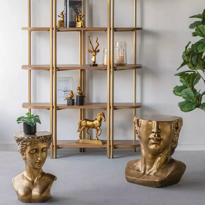 Artekko Bookends Χρυσοί Βιλιοστάτες Ρητίνης με Λαγουδάκια (10x7x17.5)cm 2pcs