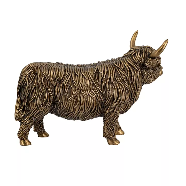 Artekko Animal Μπρονζέ Επιτραπέζια Διακοσμητική Αγελάδα από Ρητίνη (25x9x18)cm