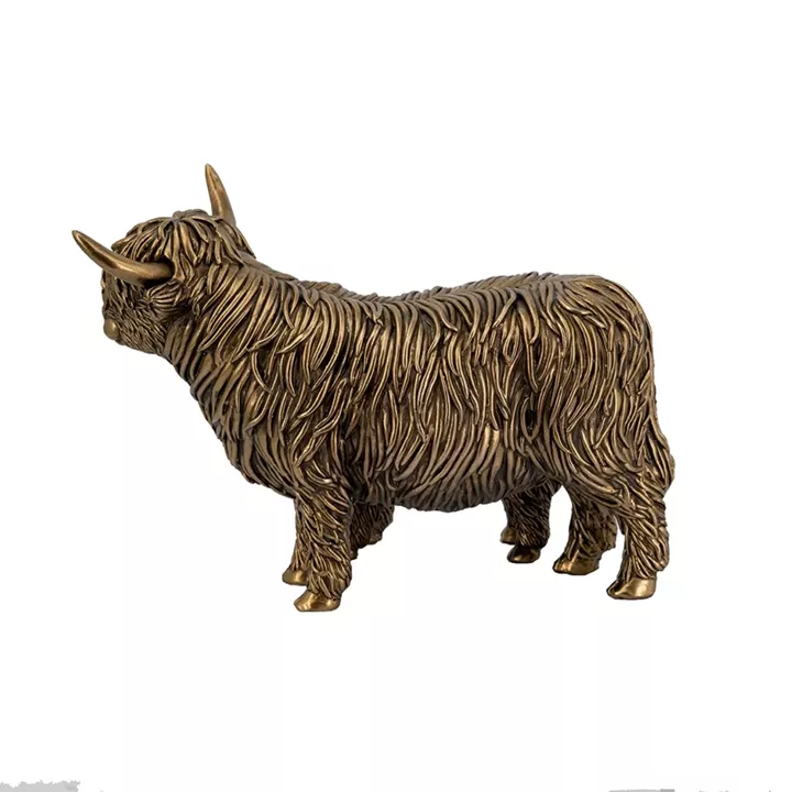 Artekko Animal Μπρονζέ Επιτραπέζιες Διακοσμητικές Αγελάδες από Ρητίνη (19x10.8x13.8)cm