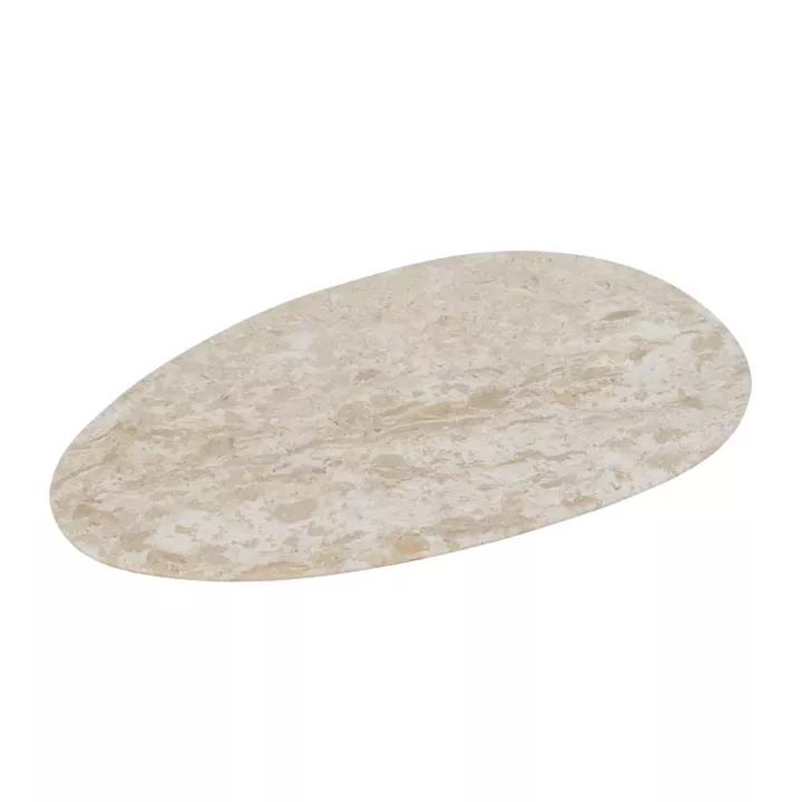 Artekko Marble Μπεζ Μαρμάρινη Πιατέλα (30x17x1)cm