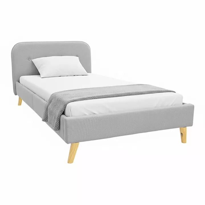 LumiLux pakoworld bed grey fabric, 100x200cm