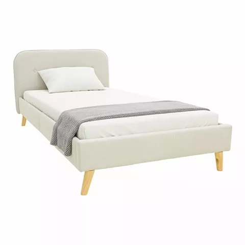 LumiLux pakoworld bed beige fabric, 100x200cm