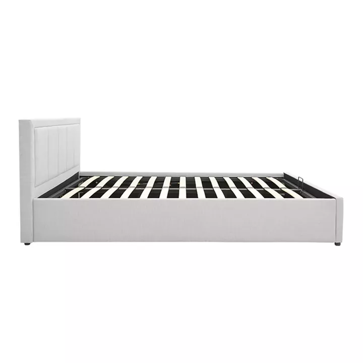 Huga pakoworld bed with storage space, grey fabric 120x200cm