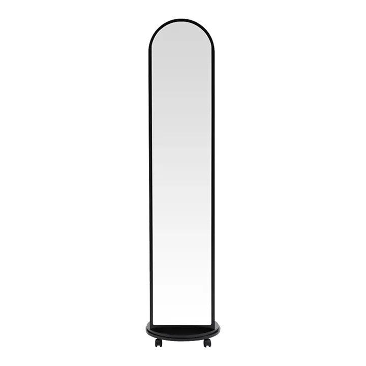 Espero pakoworld mdf wheeled mirror with shelves in black shade D34x170cm