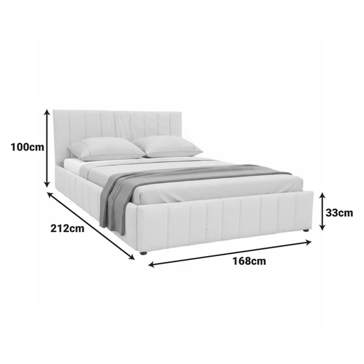 Snuggle  pakoworld bed with storage space, fabric grey 160x200cm