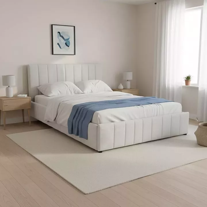Snuggle  pakoworld bed with storage space, fabric grey 160x200cm