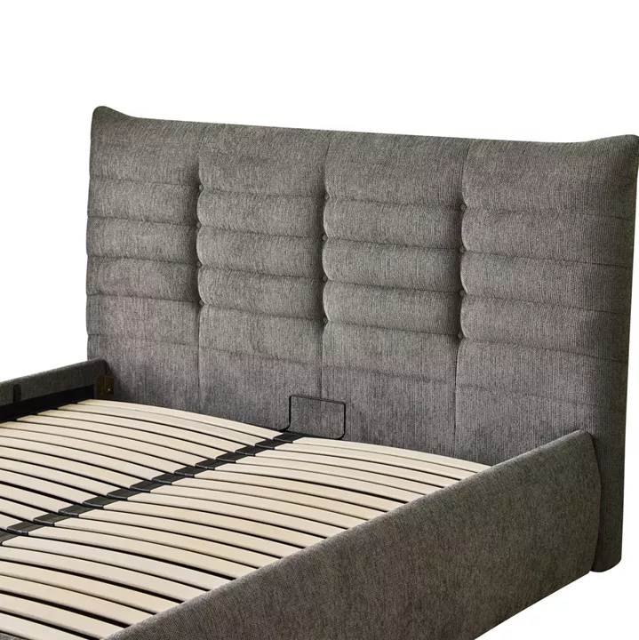 DOUBLE BED SANDRA HM732.01 GREY FABRIC & STORAGE SPACE--FOR MATTRESS 160x200cm.