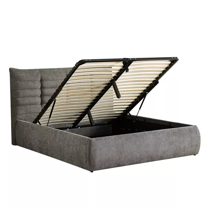 DOUBLE BED SANDRA HM732.01 GREY FABRIC & STORAGE SPACE--FOR MATTRESS 160x200cm.