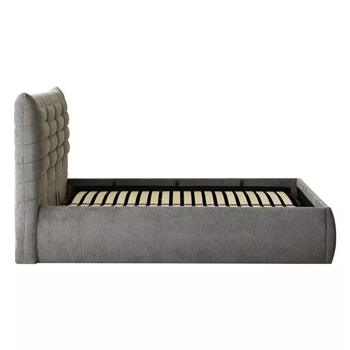 DOUBLE BED SANDRA HM732.01 GREY FABRIC & STORAGE SPACE--FOR MATTRESS 160x200cm.