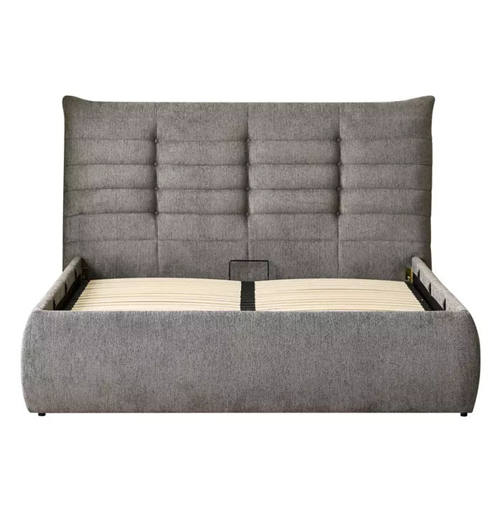 DOUBLE BED SANDRA HM732.01 GREY FABRIC & STORAGE SPACE--FOR MATTRESS 160x200cm.
