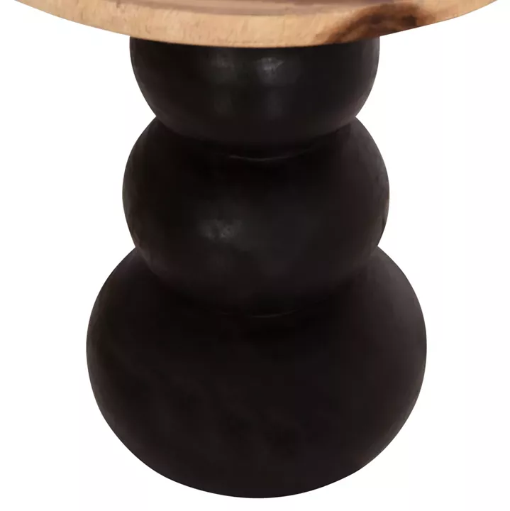 SIDE TABLE ROUND JACKY HM9890 SUAR WOOD IN NATURAL & BLACK Φ40x45.5Hcm.