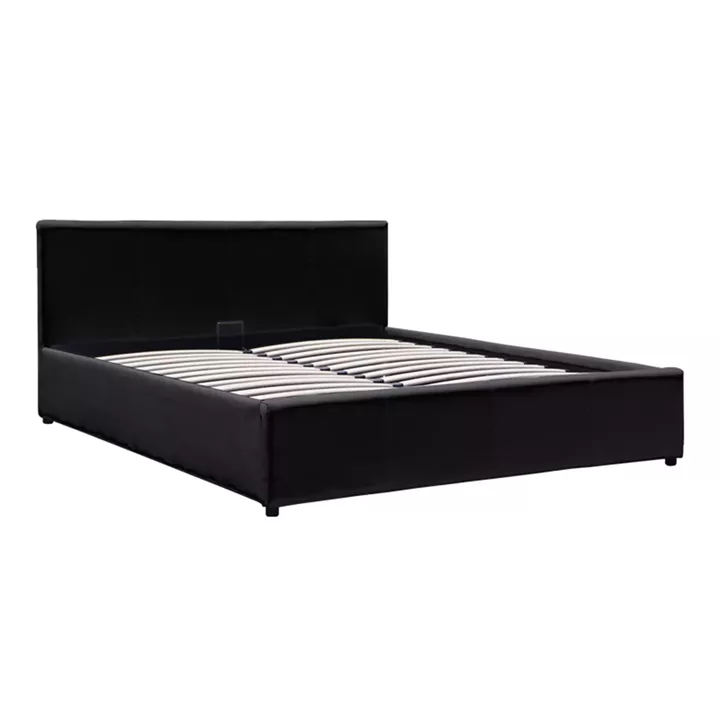 Κρεβάτι Dellia pakoworld με αποθηκευτικό χώρο pu μαύρο 150x200εκ