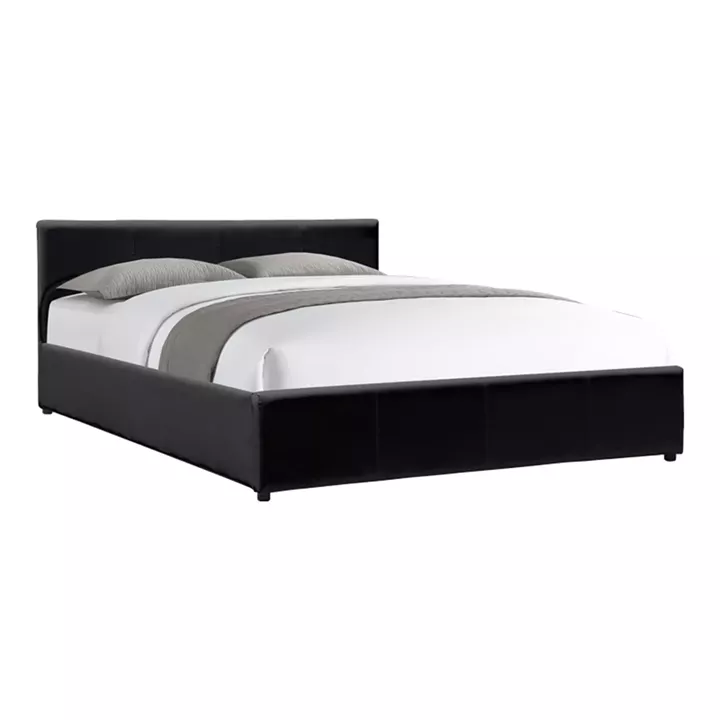 Κρεβάτι Dellia pakoworld με αποθηκευτικό χώρο pu μαύρο 150x200εκ