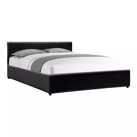 Dellia pakoworld bed with storage space pu black 150x200cm