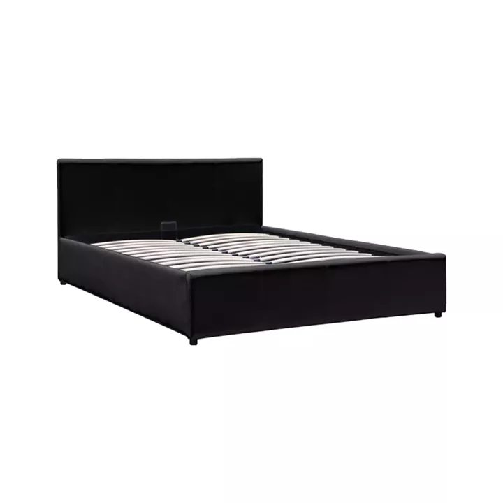 Κρεβάτι Dellia pakoworld με αποθηκευτικό χώρο pu μαύρο 120x200εκ