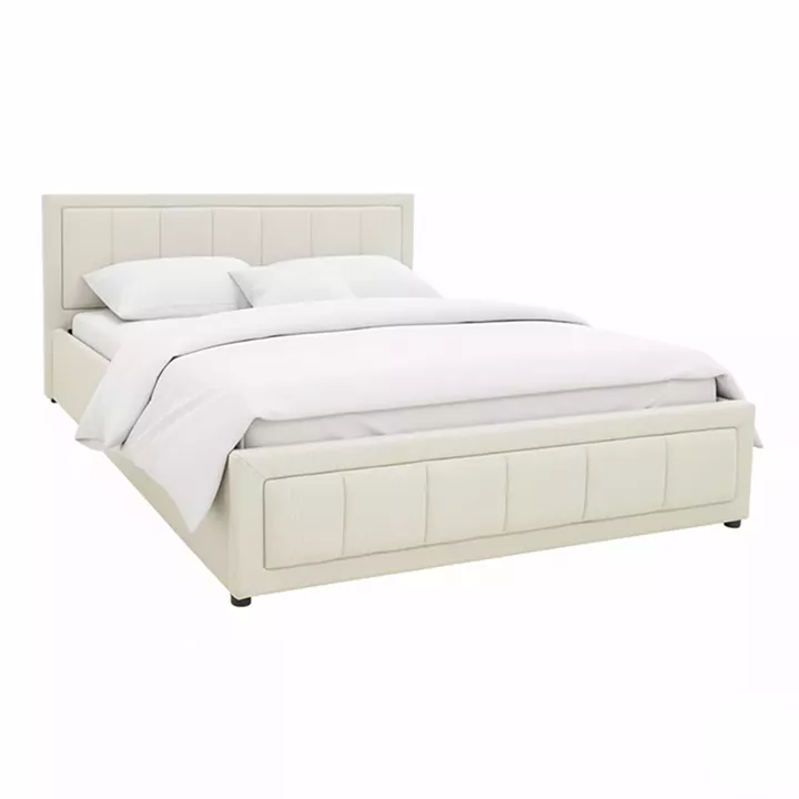 Huga pakoworld bed with storage space, fabric beige 160x200cm