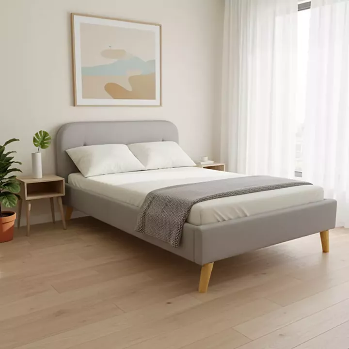 LumiLux pakoworld bed grey fabric, 160x200cm
