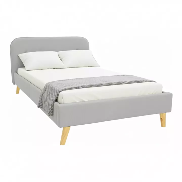 LumiLux pakoworld bed grey fabric, 160x200cm