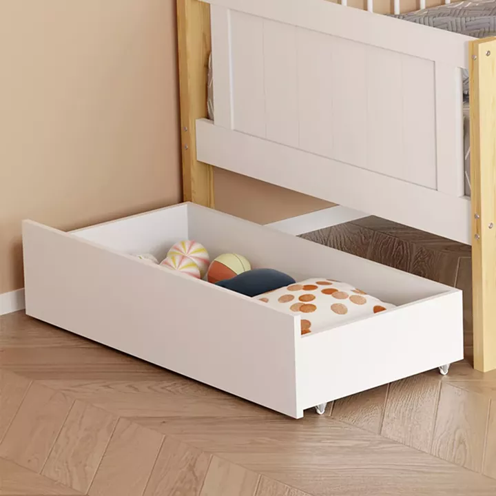 Παιδικό κρεβάτι Bedria pakoworld τ.Montessori ξύλο σε λευκή-φυσική απόχρωση 190x90εκ