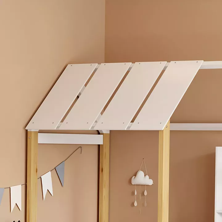 Παιδικό κρεβάτι Bedria pakoworld τ.Montessori ξύλο σε λευκή-φυσική απόχρωση 190x90εκ