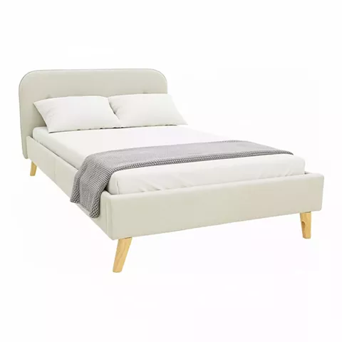 LumiLux pakoworld bed beige fabric, 160x200cm