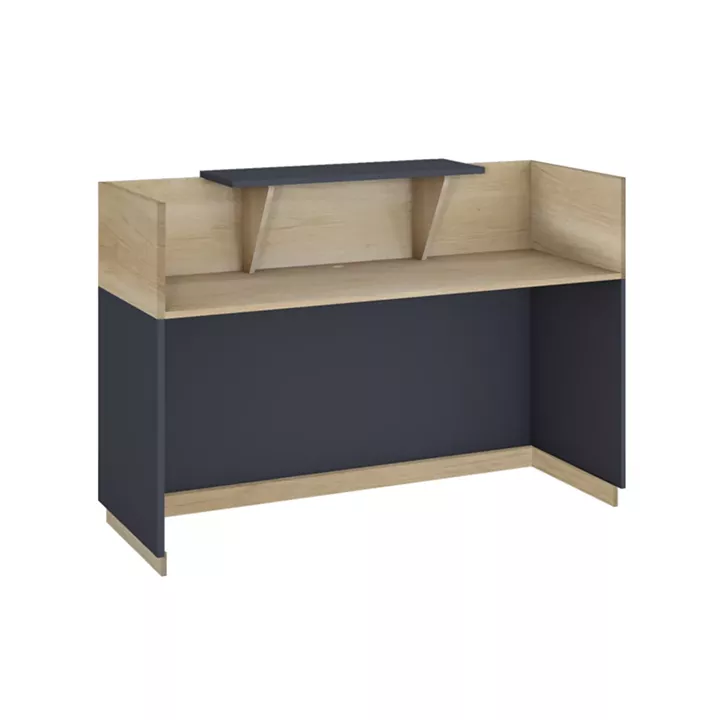 Γραφείο reception Lotus pakoworld σε χρώμα φυσικό - ανθρακί 140x70x110εκ