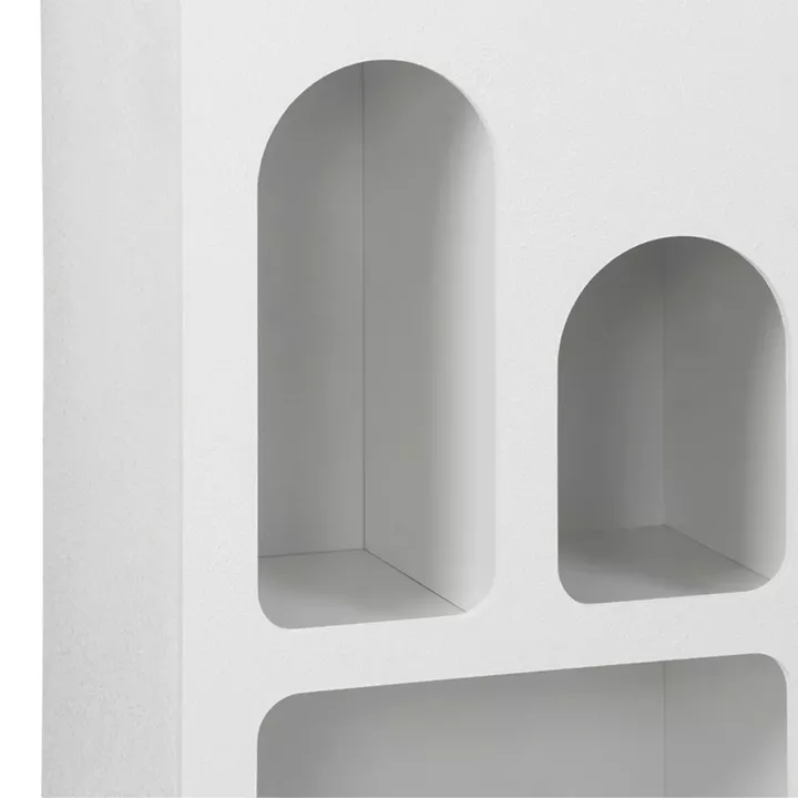 Βιβλιοθήκη Emersi pakoworld mdf σε λευκή απόχρωση 48x35x180εκ