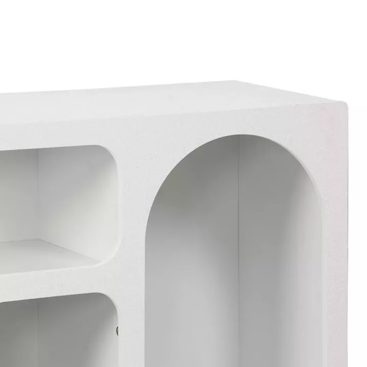 Μπουφές Emersi pakoworld με ράφια mdf σε λευκή απόχρωση 164x34x76εκ