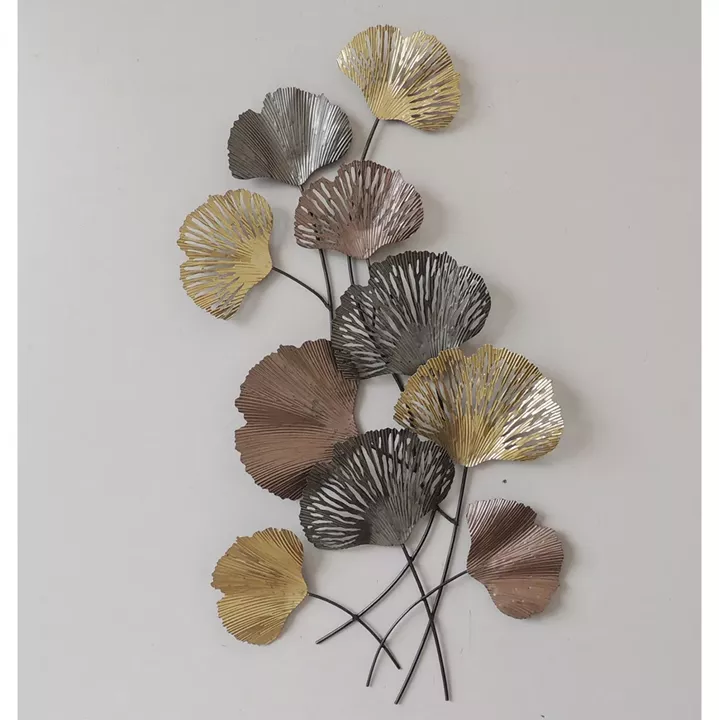 METAL WALL DECORATION ΗΜ7180 GOLD CHARCOAL GREY 48x5,5x90,5 cm.