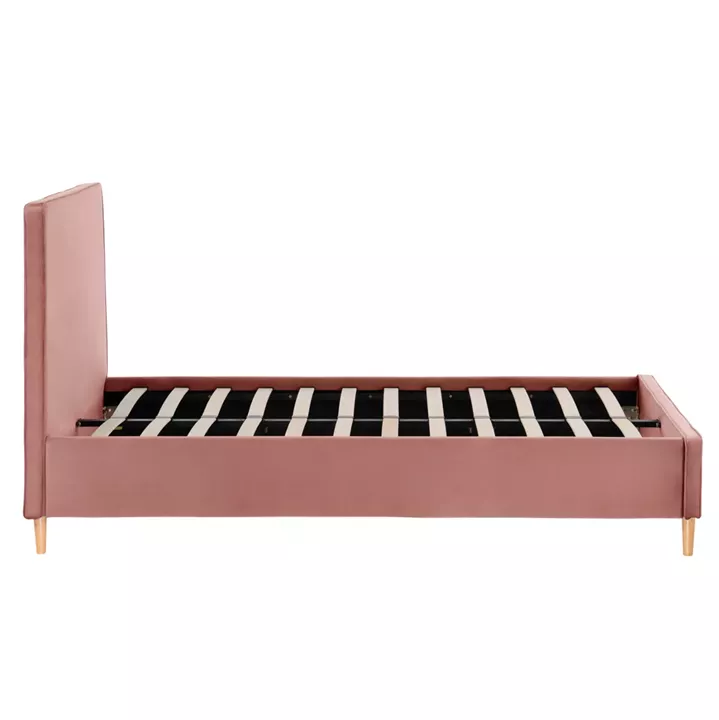 BED WITH MATTRESS MAYLIN HM21281.01 DUSTY PINK VELVET--FOR MATTRESS 120x200cm