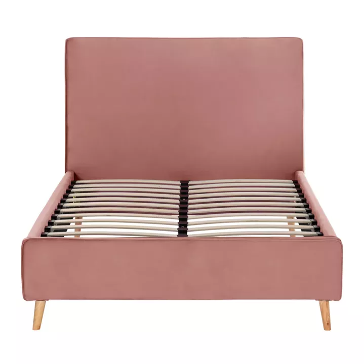 BED WITH MATTRESS MAYLIN HM21281.01 DUSTY PINK VELVET--FOR MATTRESS 120x200cm