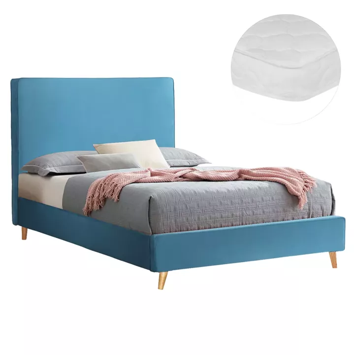 ΚΡΕΒΑΤΙ ΜΕ ΣΤΡΩΜΑ MAYLIN HM21281.02 ΤΙΡΚΟΥΑΖ ΒΕΛΟΥΔΟ--ΓΙΑ 120x200εκ