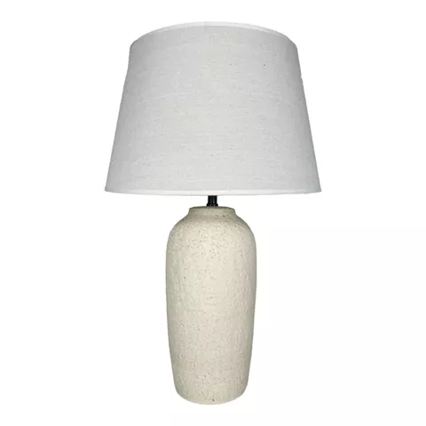 Επιτραπέζιο φωτιστικό Barout Inart Ε27 κεραμικό σε μπεζ απόχρωση Φ40x62εκ