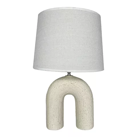 Table lamp Archo Inart E27 ceramic in beige shade D30x45cm
