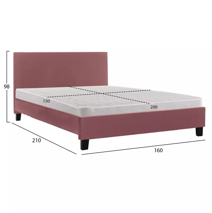 ΚΡΕΒΑΤΙ ΜΕ ΣΤΡΩΜΑ BECCA HM21283.05 ΣΑΠΙΟ ΜΗΛΟ ΒΕΛΟΥΔΟ--ΓΙΑ 150x200εκ