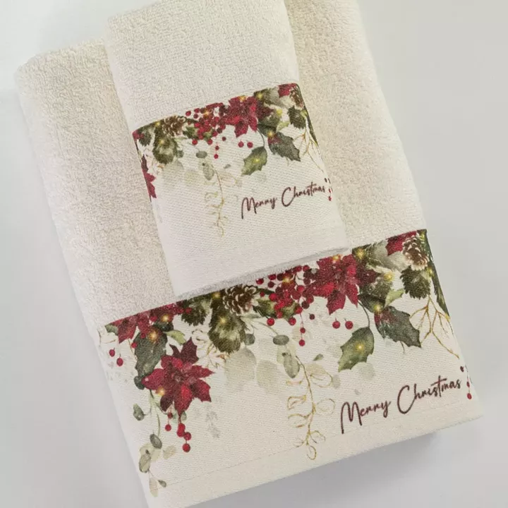 Πετσέτες Χριστουγεννιάτικες Σετ 2ΤΜΧ Christmas Berries