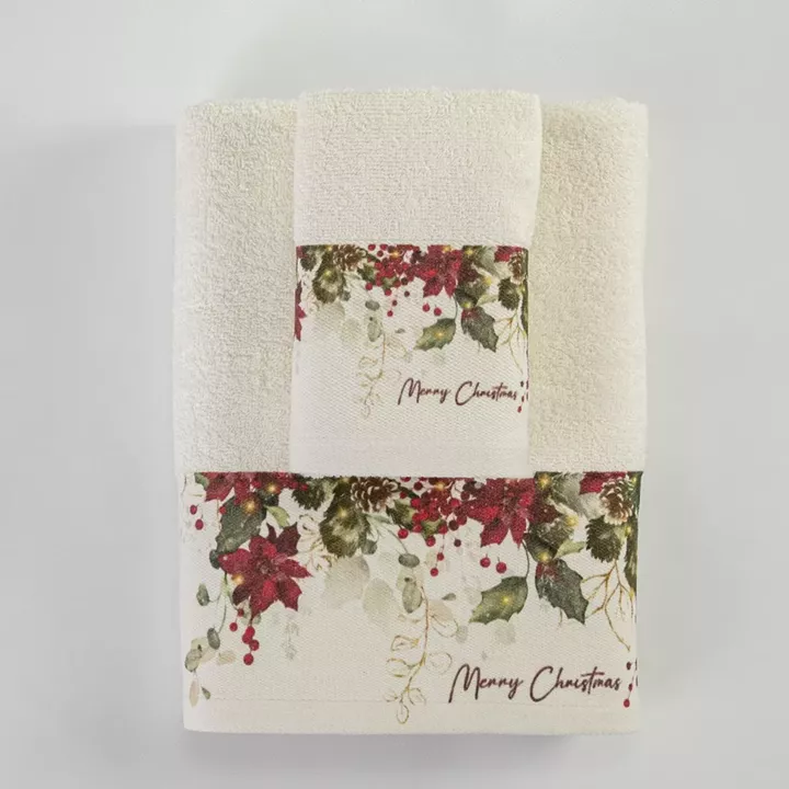 Πετσέτες Χριστουγεννιάτικες Σετ 2ΤΜΧ Christmas Berries