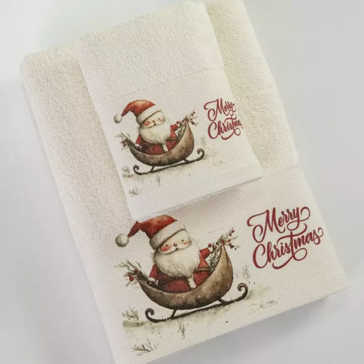 Πετσέτες Χριστουγεννιάτικες Σετ 2ΤΜΧ Santa's Sleigh